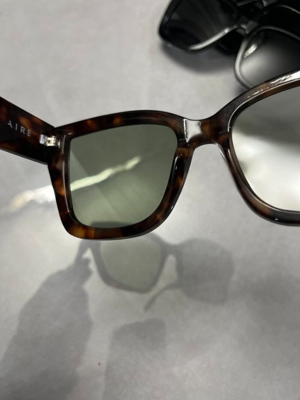 AIRE Haedus Square Sunglasses Brown Tortoise Frame Green Lens - Picture 8 of 11